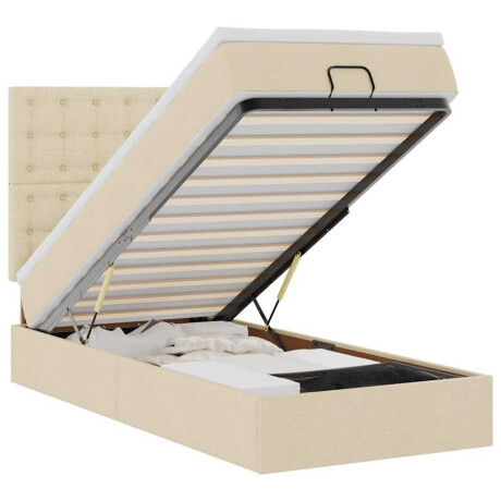 vidaXL Ottoman bed met matras en LED's 80x200cm stof crèmekleurig afbeelding2 - 1