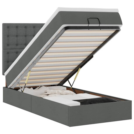 vidaXL Ottoman bed met matras en LED's 90x190cm stof donkergrijs afbeelding2 - 1