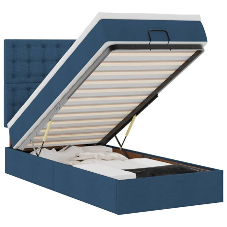 vidaXL Bed poef met matras en LED's 90x200 cm stof blauw afbeelding2 - 1