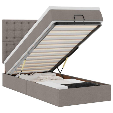 vidaXL Ottoman bed met matras en LED's 100x200cm stof taupe afbeelding2 - 1