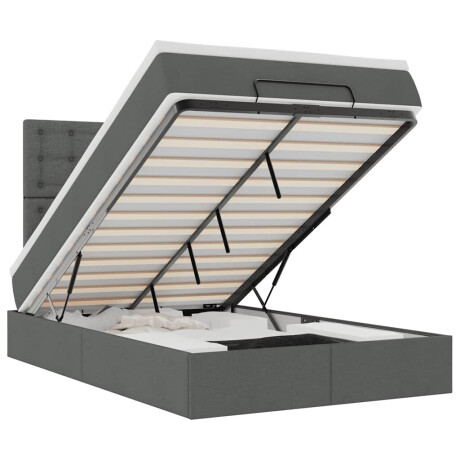 vidaXL Ottoman bed met matras en LED's 120x190 cm stof donkergrijs afbeelding2 - 1