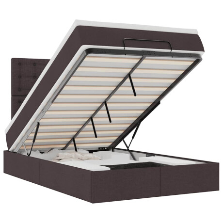vidaXL Ottoman bed met matras en LED's 120x190 cm stof donkerbruin afbeelding2 - 1
