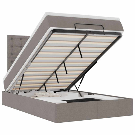 vidaXL Ottoman bed met matras en LED's 120x190 cm stof taupe afbeelding2 - 1