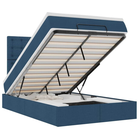 vidaXL Ottoman bed met matras en LED's 120x190 cm stof blauw afbeelding2 - 1