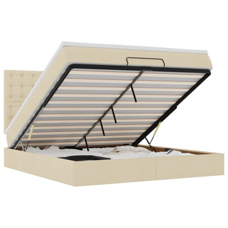 vidaXL Ottoman bed met matras en LED's 160x200cm stof crèmekleurig afbeelding2 - 1