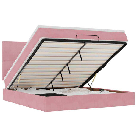 vidaXL Ottoman bed met matrassen en LED's 180x200cm fluweel roze afbeelding2 - 1