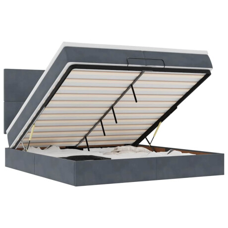 vidaXL Ottoman bed met matrassen en LED's 200x200cm fluweel afbeelding2 - 1
