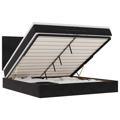 vidaXL Ottoman bed met matrassen en LED's 200x200cm fluweel zwart afbeelding2 - 1