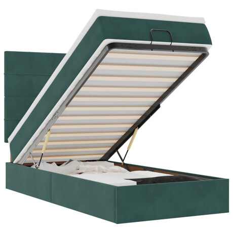 vidaXL Ottoman bed met matrassen en LED's 90x200cm fluweel donkergroen afbeelding2 - 1