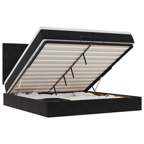 vidaXL Ottoman bed met matrassen en LED's 200x200cm fluweel zwart afbeelding2 - 1