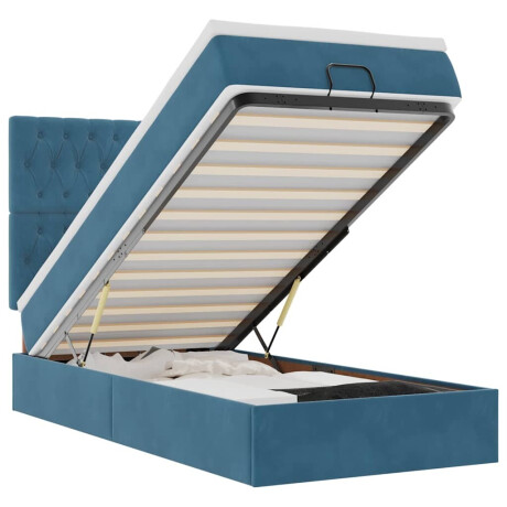 vidaXL Ottoman bed met matrassen en LED's 90x190cm fluweel donkerblauw afbeelding2 - 1