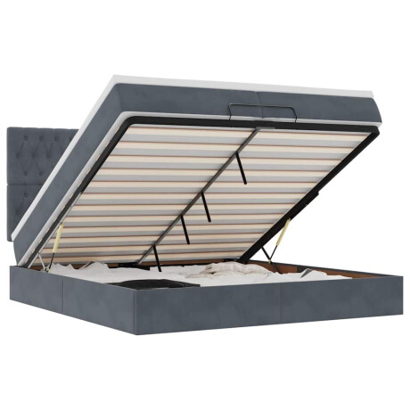 vidaXL Ottoman bed met matrassen en LED's 200x200cm fluweel afbeelding2 - 1
