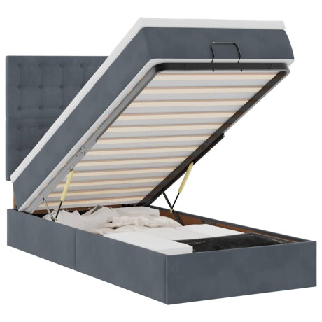 vidaXL Ottoman bed met matrassen en LED's 80x200cm fluweel donkergrijs afbeelding2 - 1