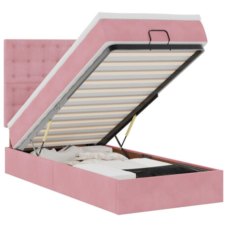 vidaXL Ottoman bed met matrassen en LED's 90x190cm fluweel roze afbeelding2 - 1
