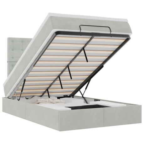 vidaXL Ottoman bed met matrassen en LED's 120x190cm fluweel lichtgrijs afbeelding2 - 1