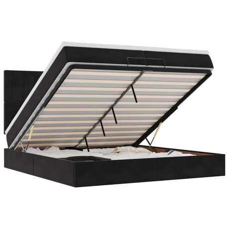 vidaXL Ottoman bed met matrassen en LED's 200x200cm fluweel zwart afbeelding2 - 1