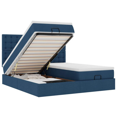 vidaXL Ottoman bed met matrassen en LED's 180x200cm stof blauw afbeelding2 - 1
