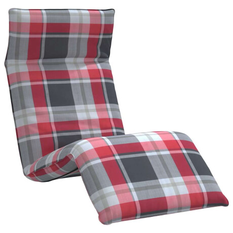 vidaXL Opvouwbare ligstoel Rood Geruit Patroon 175x54x8,5 cm Oxford Stof afbeelding2 - 1