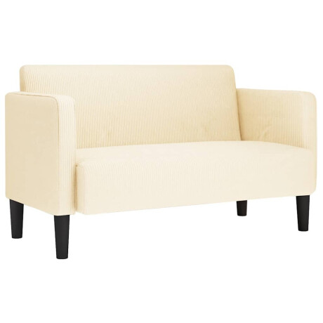 vidaXL Loveseat bank 109 cm corduroy stof crèmekleurig afbeelding2 - 1
