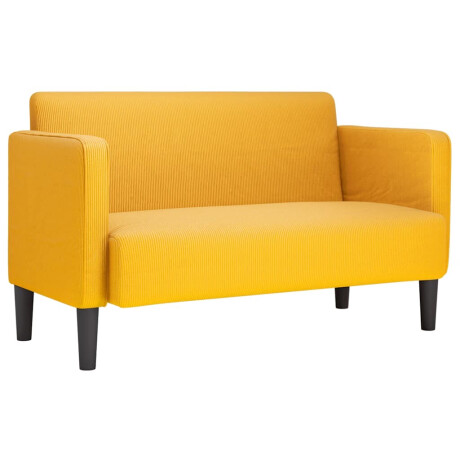 vidaXL Loveseat bank 109 cm corduroy stof lichtgeel afbeelding2 - 1
