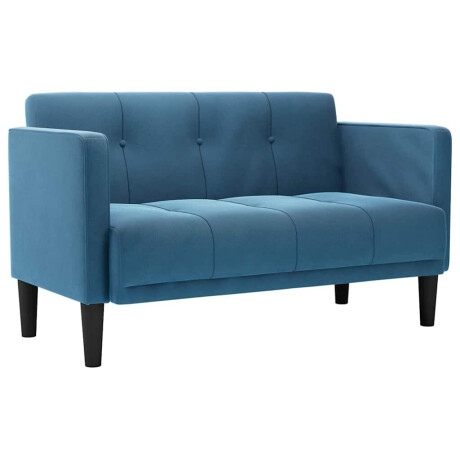 vidaXL Loveseat bank blauw 111 cm fluweel afbeelding2 - 1