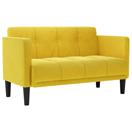 vidaXL Loveseat bank geel 111 cm fluweel afbeelding2 - 1