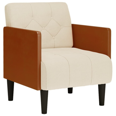 vidaXL Fauteuil met armleuningen 55 cm Linnen afbeelding2 - 1