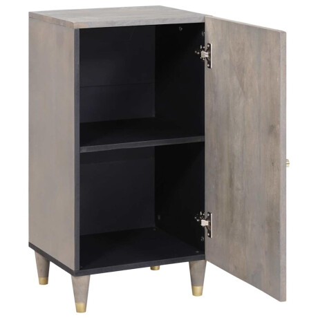 vidaXL Dressoir Grijs en Goud 40 x 33.5 x 75 cm Massief mangohout afbeelding2 - 1