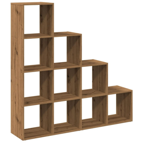 vidaXL Kamerscherm / boekenkast 131,5x29x131,5 cm hout artisanaal eik afbeelding2 - 1