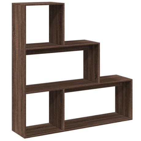 vidaXL Kamerscherm / boekenkast 3-laags 123x29x123 cm hout bruin eiken afbeelding2 - 1