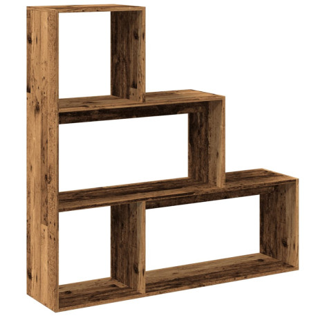 vidaXL Kamerscherm / boekenkast 3-laags 123x29x123 cm hout oud hout afbeelding2 - 1