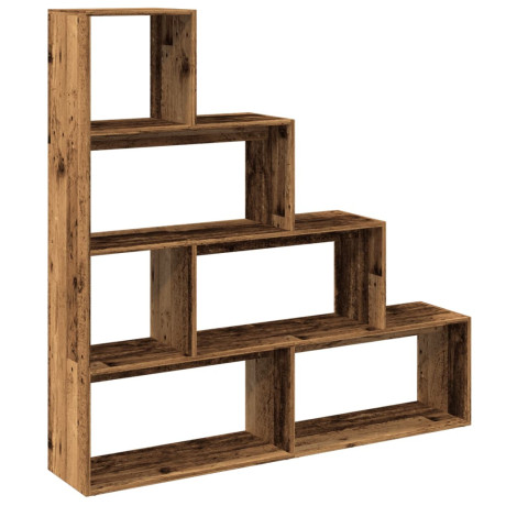 vidaXL Kamerscherm / boekenkast 143,5x29x143,5 cm hout oud hout afbeelding2 - 1