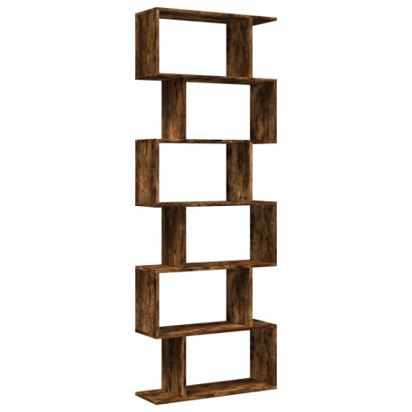 vidaXL Kamerscherm / boekenkast 6-laags 70x24x193 cm hout gerookt eik afbeelding2 - 1