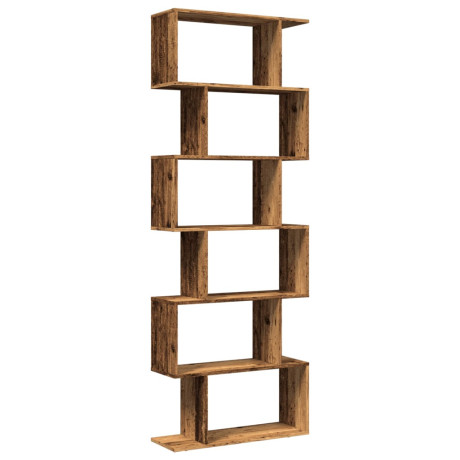 vidaXL Kamerscherm / boekenkast 6-laags 70x24x193 cm hout oud hout afbeelding2 - 1