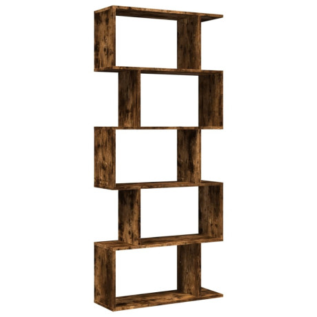 vidaXL Kamerscherm / boekenkast 5-laags 70x24x161 cm hout gerookt eik afbeelding2 - 1