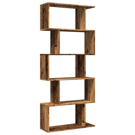 vidaXL Kamerscherm / boekenkast 5-laags 70x24x161 cm hout oud hout afbeelding2 - 1