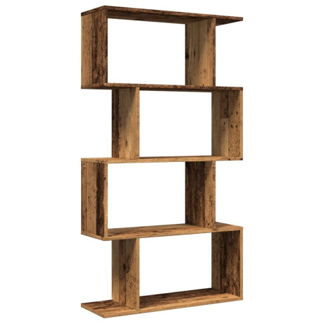 vidaXL Kamerscherm / boekenkast 4-laags 70x24x129 cm hout oud hout afbeelding2 - 1