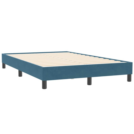 vidaXL Bedframe zonder matras 120x210 cm fluweel donkerblauw afbeelding2 - 1