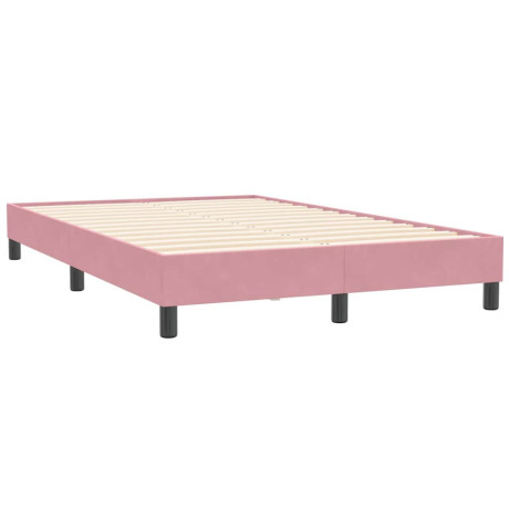 vidaXL Bedframe zonder matras 120x210 cm fluweel roze afbeelding2 - 1