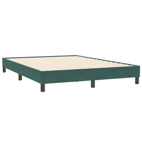 vidaXL Bedframe zonder matras 140x210 cm fluweel donkergroen afbeelding2 - 1