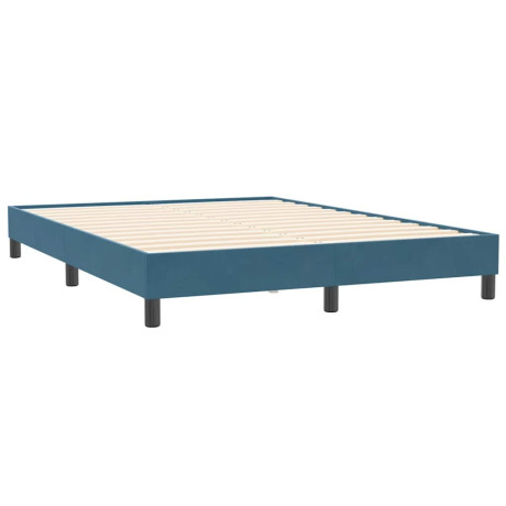 vidaXL Bedframe zonder matras 140x210 cm fluweel donkerblauw afbeelding2 - 1