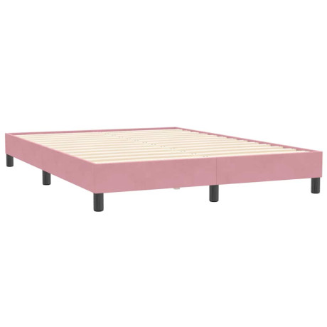 vidaXL Bedframe zonder matras 140x210 cm fluweel roze afbeelding2 - 1