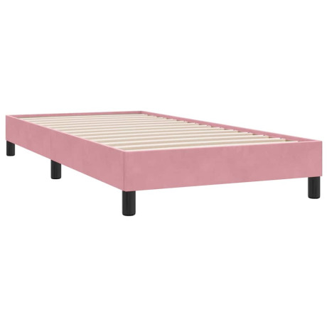 vidaXL Bedframe zonder matras 80x220 cm fluweel roze afbeelding2 - 1