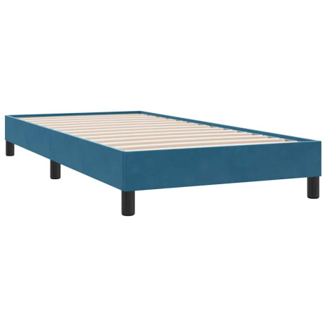 vidaXL Bedframe zonder matras 90x220 cm fluweel donkerblauw afbeelding2 - 1