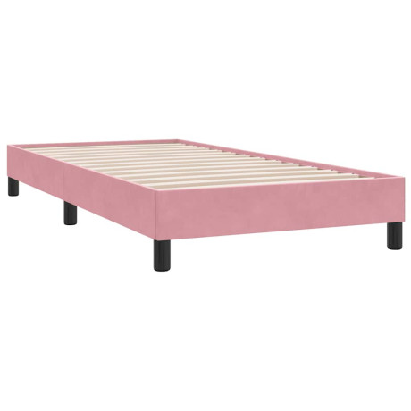 vidaXL Bedframe zonder matras 90x220 cm fluweel roze afbeelding2 - 1