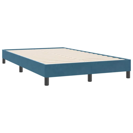 vidaXL Bedframe zonder matras 120x220 cm fluweel donkerblauw afbeelding2 - 1