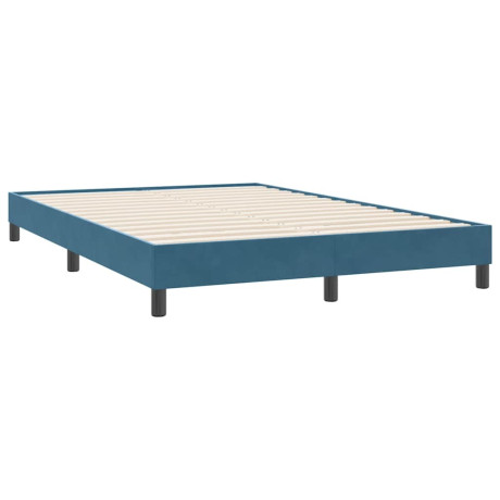 vidaXL Bedframe zonder matras 140x220 cm fluweel donkerblauw afbeelding2 - 1