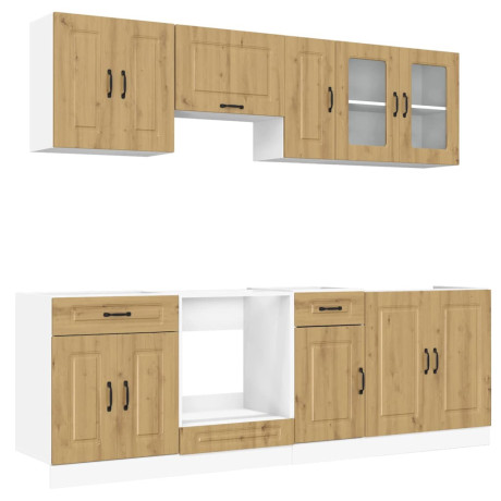 vidaXL 8-delige Keukenkastenset Kalmar bewerkt hout artisanaal eiken afbeelding2 - 1