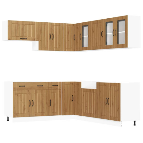 vidaXL 11-delige Keukenkastenset Lucca bewerkt hout artisanaal eiken afbeelding2 - 1