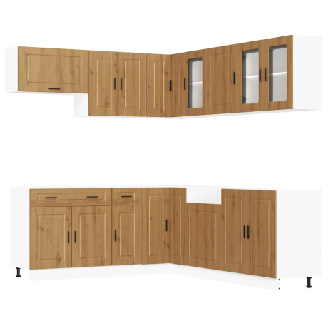 vidaXL 11-delige Keukenkastenset Porto bewerkt hout artisanaal eiken afbeelding2 - 1